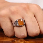 انگشتر عقیق مردانه کد 29264