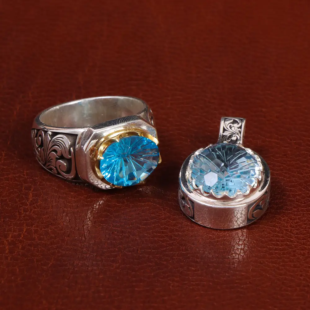 ست توپاز آبی مردانه کد 29631