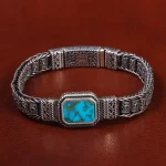 دستبند فیروزه مردانه کد 29633