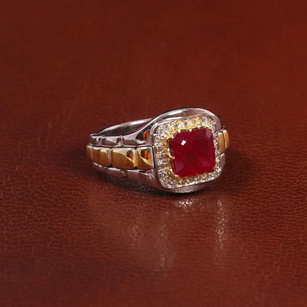 انگشتر یاقوت سرخ مردانه کد 29659