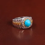 انگشتر فیروزه عجمی مردانه کد 29680