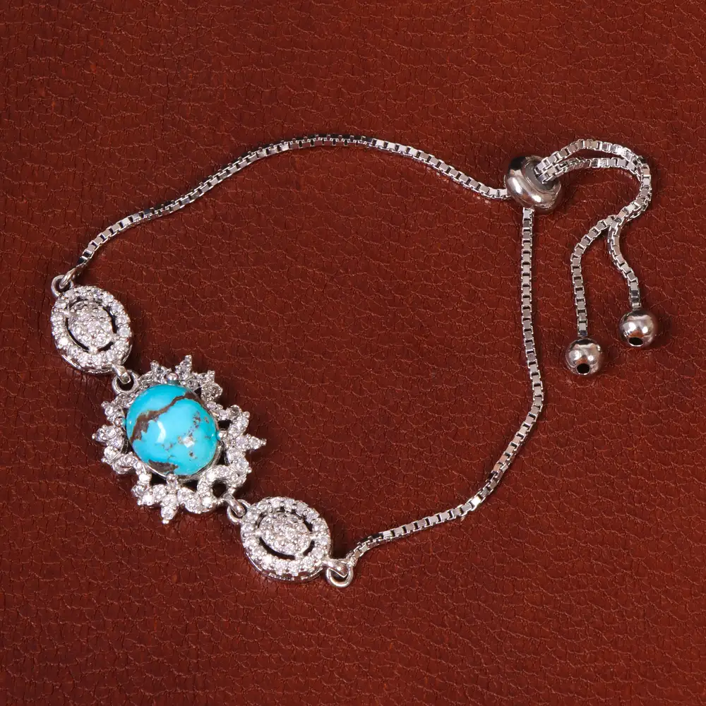 دستبند فیروزه زنانه کد 29942