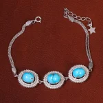 دستبند فیروزه زنانه کد 29952