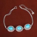 دستبند فیروزه زنانه کد 29953