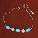 دستبند فیروزه زنانه کد 29960