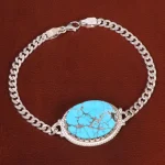 دستبند فیروزه مردانه کد 29961