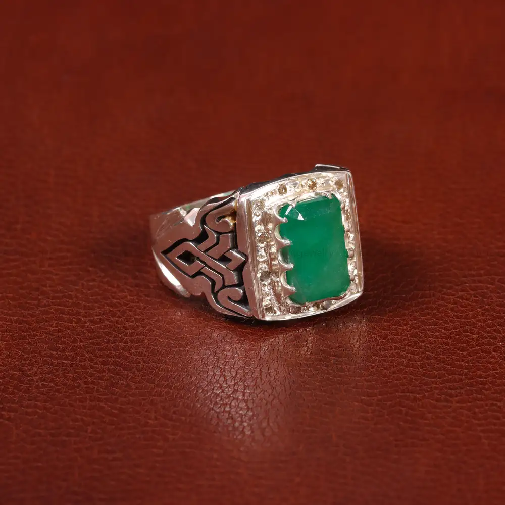 انگشتر زمرد مردانه کد 29972