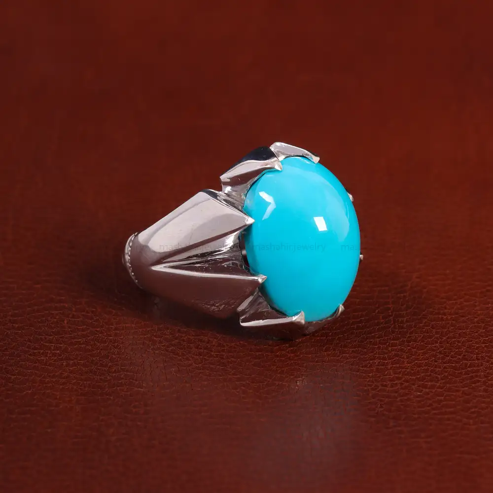 انگشتر فیروزه عجمی مردانه کد 30172