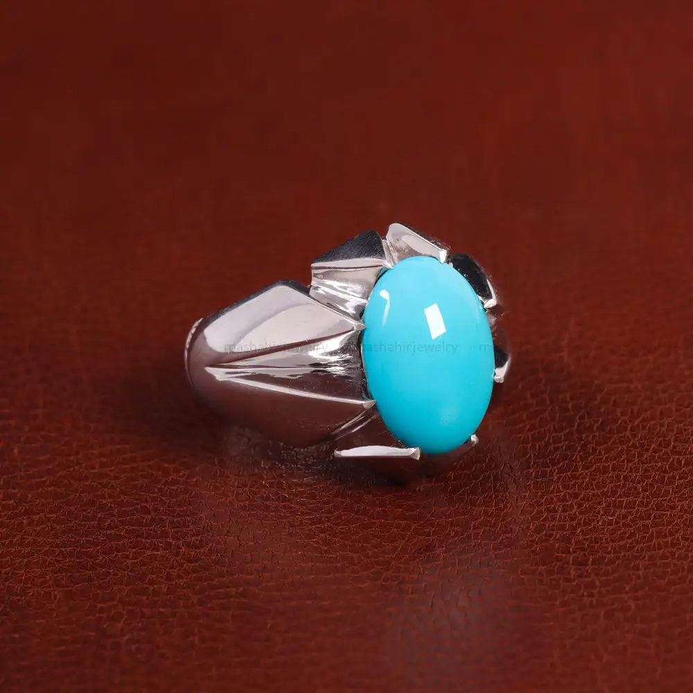 انگشتر فیروزه عجمی مردانه کد 30173