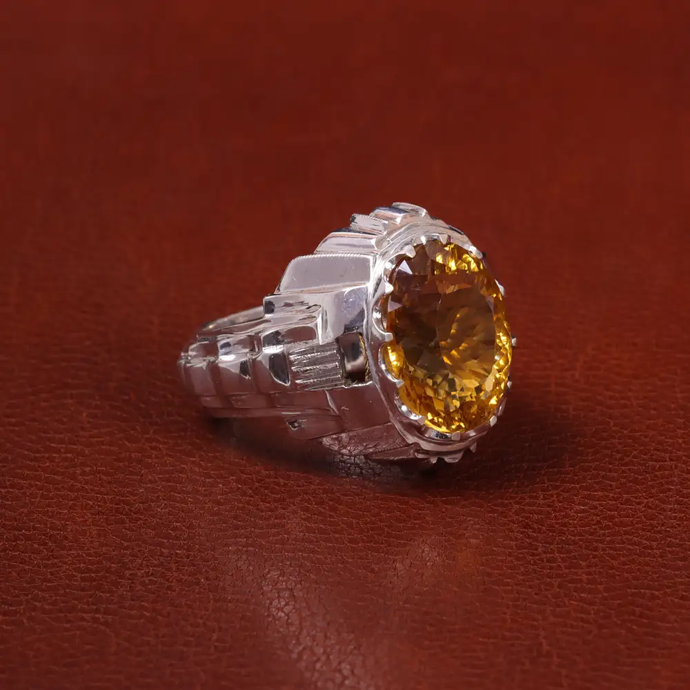 انگشتر سیترین مردانه کد 30174