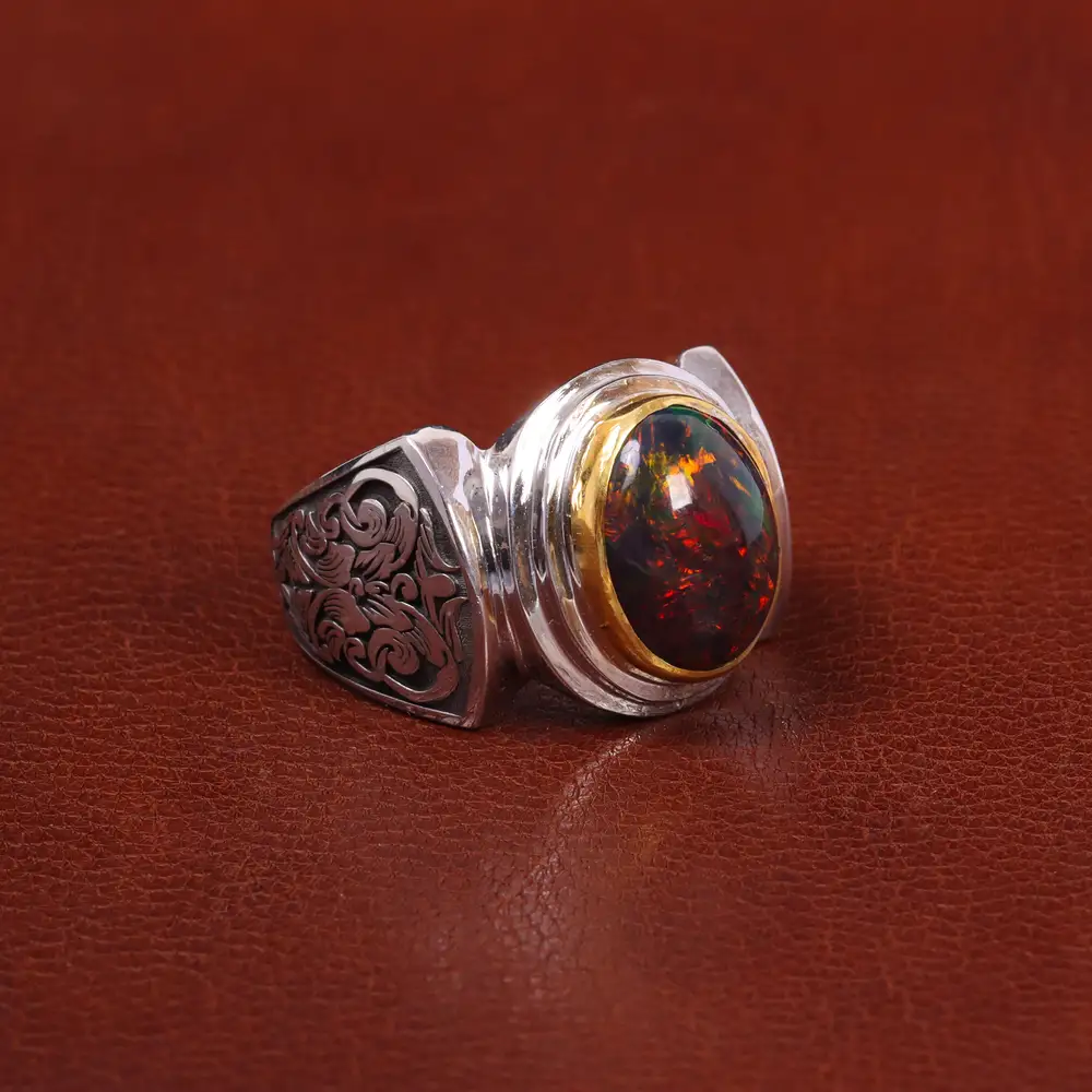 انگشتر اوپال مردانه کد 30175