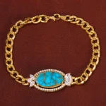 دستبند فیروزه زنانه کد 30182