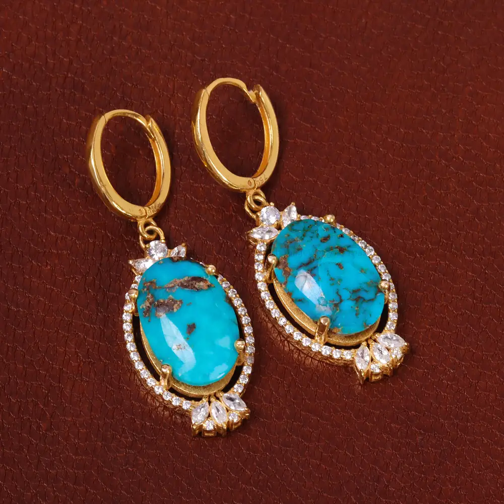 گوشواره فیروزه زنانه کد 30183