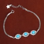 دستبند فیروزه زنانه کد 30218