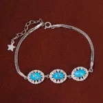 دستبند فیروزه زنانه کد 30219