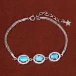 دستبند فیروزه زنانه کد 30221