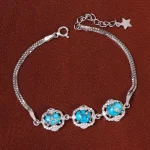 دستبند فیروزه زنانه کد 30222