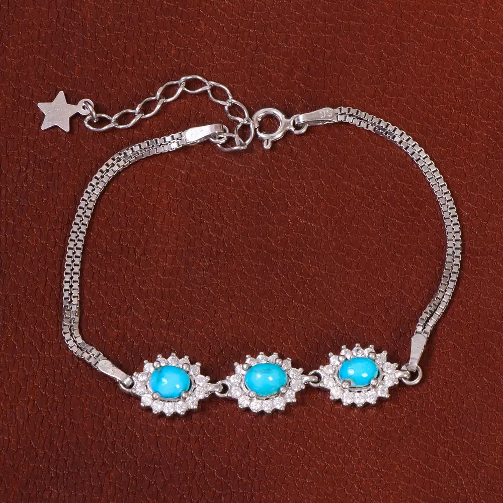 دستبند فیروزه زنانه کد 30223