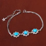 دستبند فیروزه زنانه کد 30225