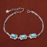 دستبند فیروزه زنانه کد 30226