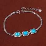 دستبند فیروزه زنانه کد 30227