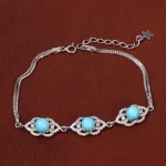 دستبند فیروزه زنانه کد 30230