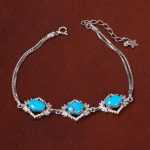 دستبند فیروزه زنانه کد 30231