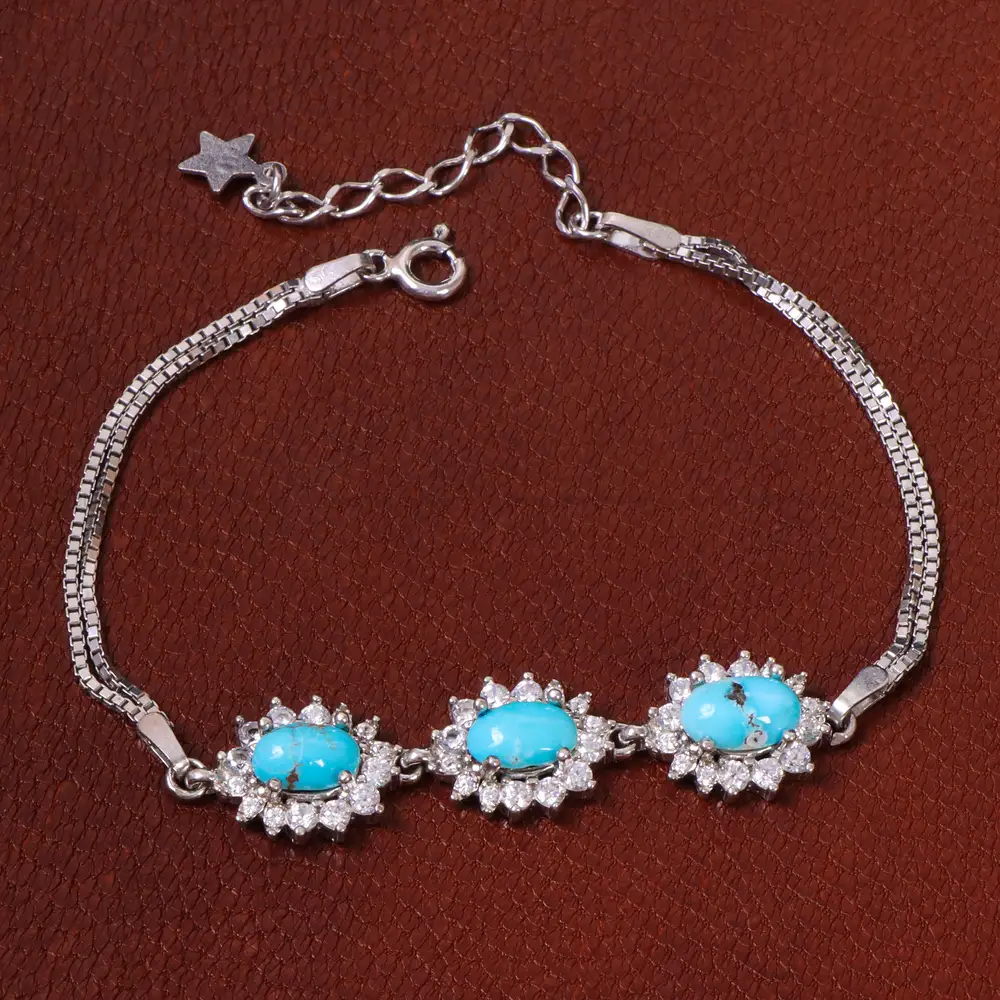 دستبند فیروزه زنانه کد 30232