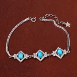 دستبند فیروزه زنانه کد 30233