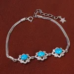 دستبند فیروزه زنانه کد 30235