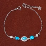 دستبند فیروزه زنانه کد 30240