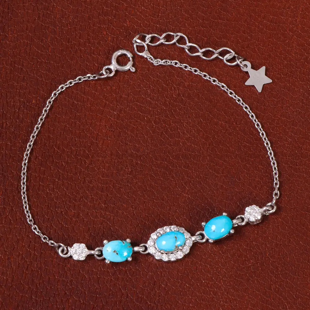 دستبند فیروزه زنانه کد 30241