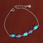 دستبند فیروزه زنانه کد 30242