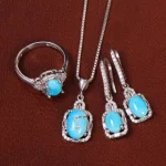 نیم ست فیروزه زنانه کد 30245