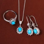 نیم ست فیروزه زنانه کد 30246