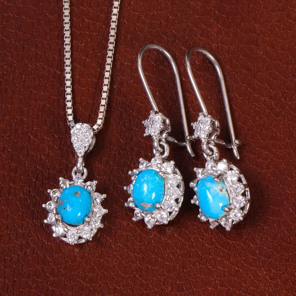 نیم ست فیروزه زنانه کد 30247