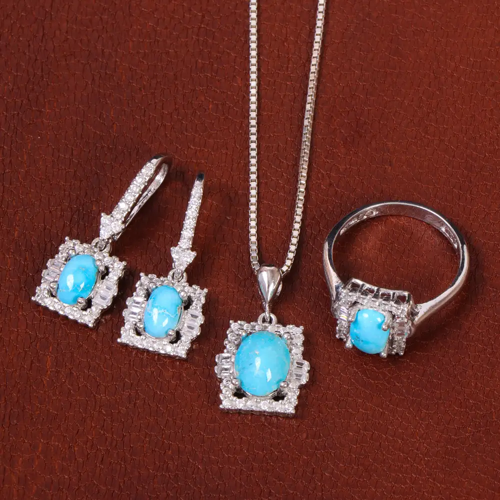 نیم ست فیروزه زنانه کد 30263