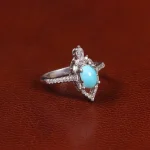 انگشتر فیروزه عجمی زنانه کد 30355