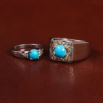 انگشتر ست فیروزه عجمی کد 29630