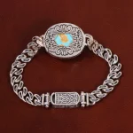 دستبند فیروزه مردانه کد 29632