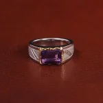 انگشتر آمیتیست مردانه کد 29646