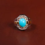 انگشتر فیروزه عجمی مردانه کد 29667
