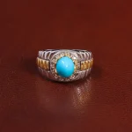 انگشتر فیروزه عجمی مردانه کد 29680