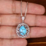 گردنبند فیروزه زنانه کد 29894