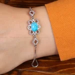 دستبند فیروزه زنانه کد 29937