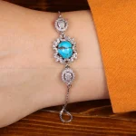 دستبند فیروزه زنانه کد 29942