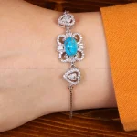 دستبند فیروزه زنانه کد 29943