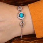 دستبند فیروزه زنانه کد 29946
