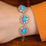 دستبند فیروزه زنانه کد 29949