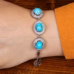دستبند فیروزه زنانه کد 29952